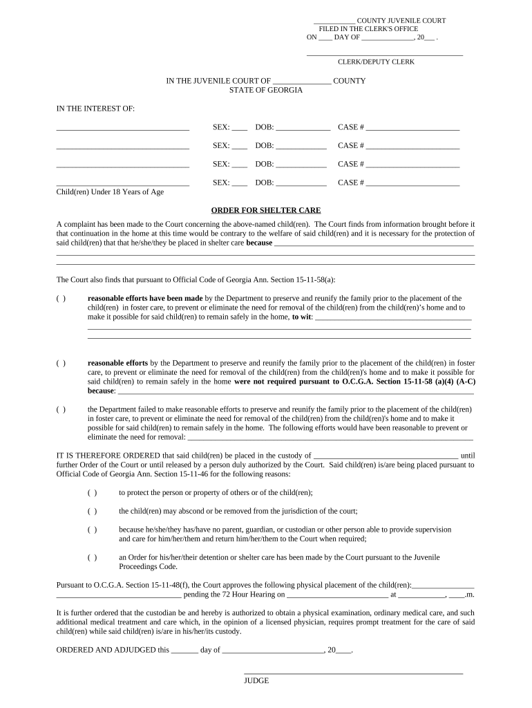 Order Shelter Editable  Form