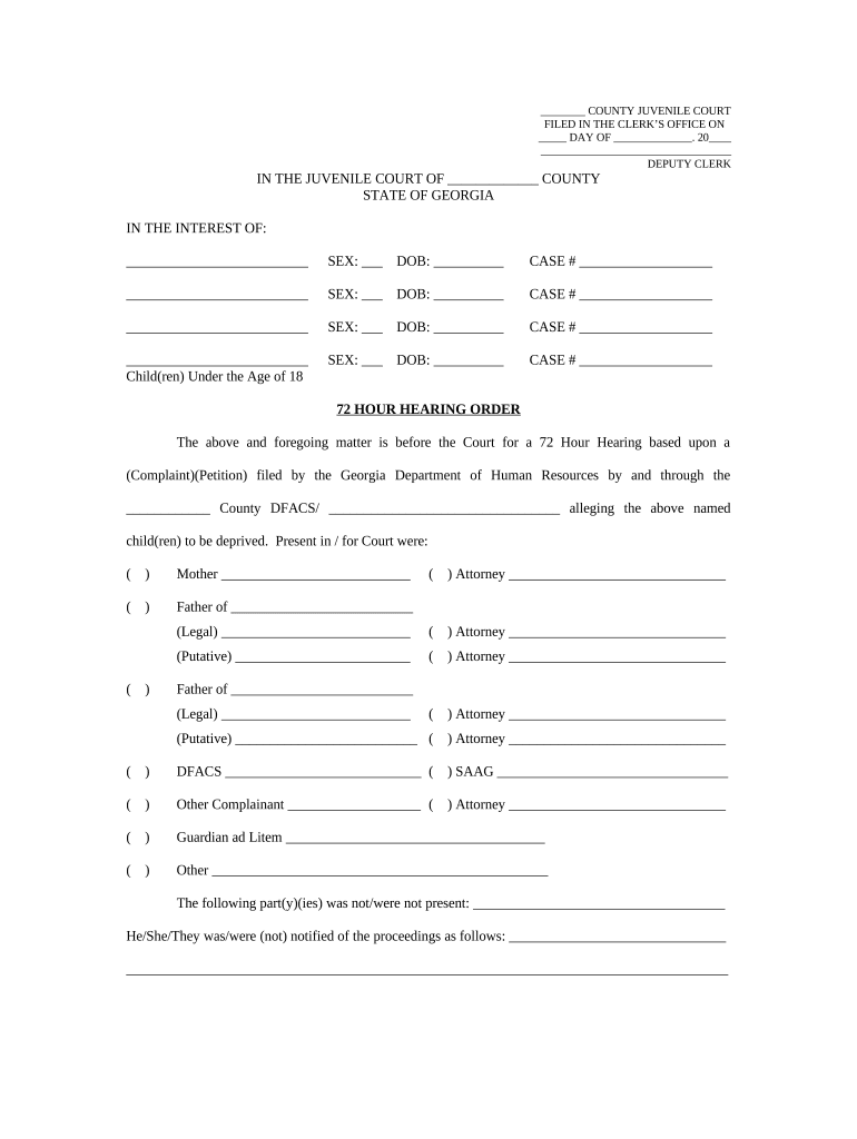 Georgia Hour  Form