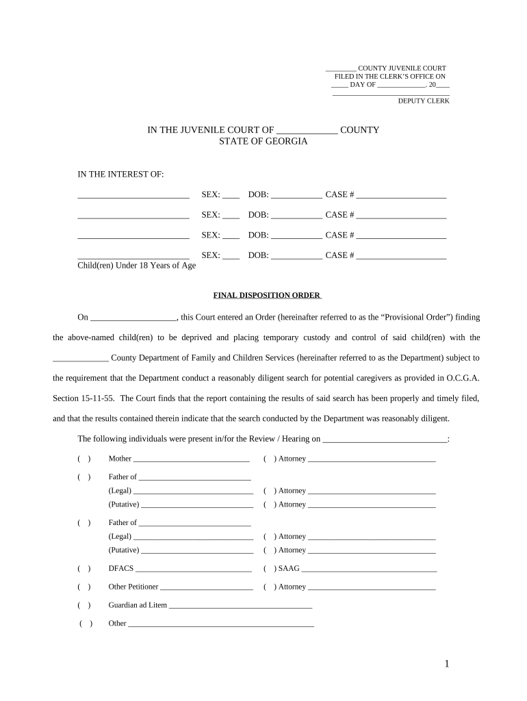 Georgia Final Disposition Form