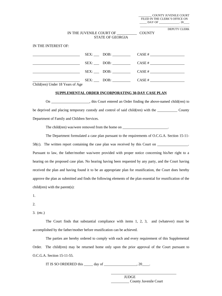 Ga 30 Day  Form