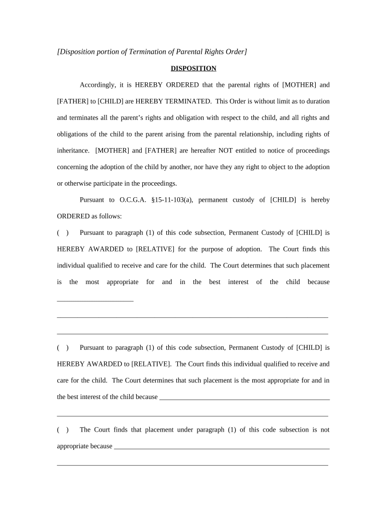 Ga Juvenile Court  Form