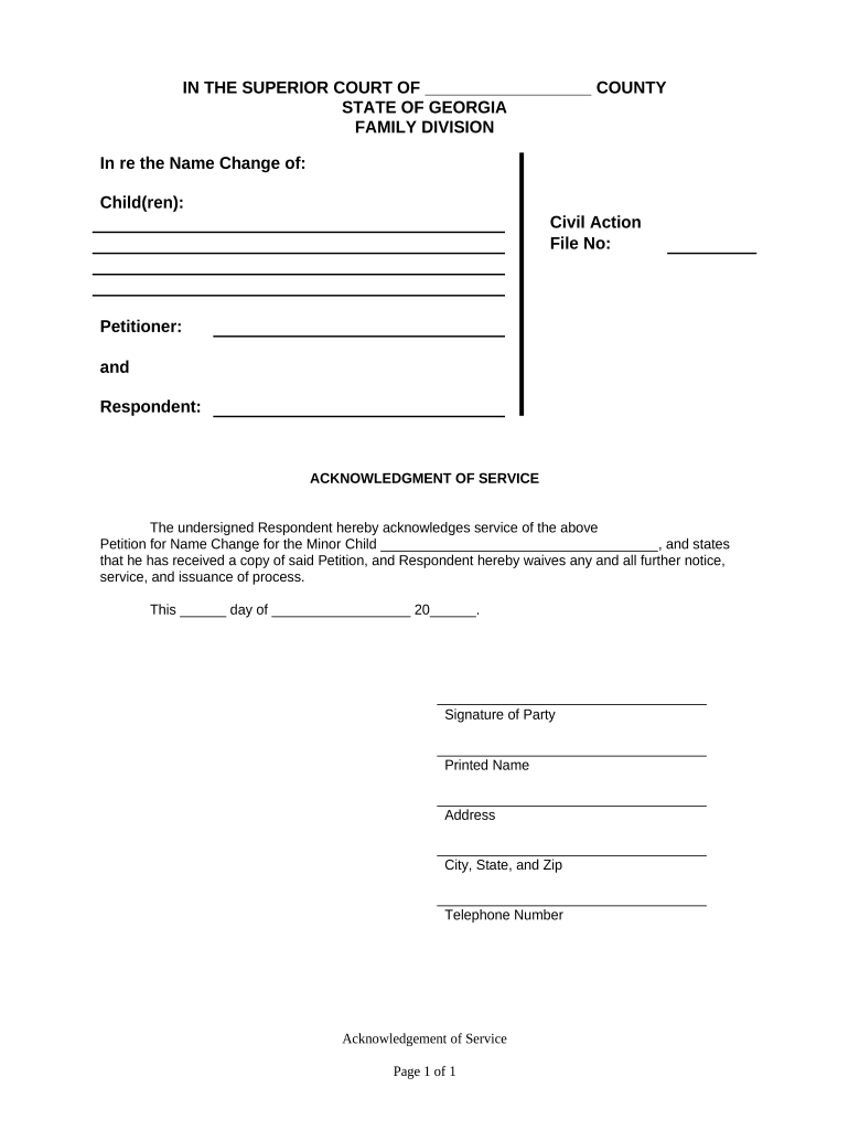 Ga Acknowledgment  Form