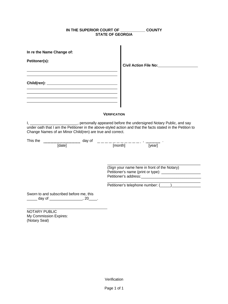 Verification Minor  Form