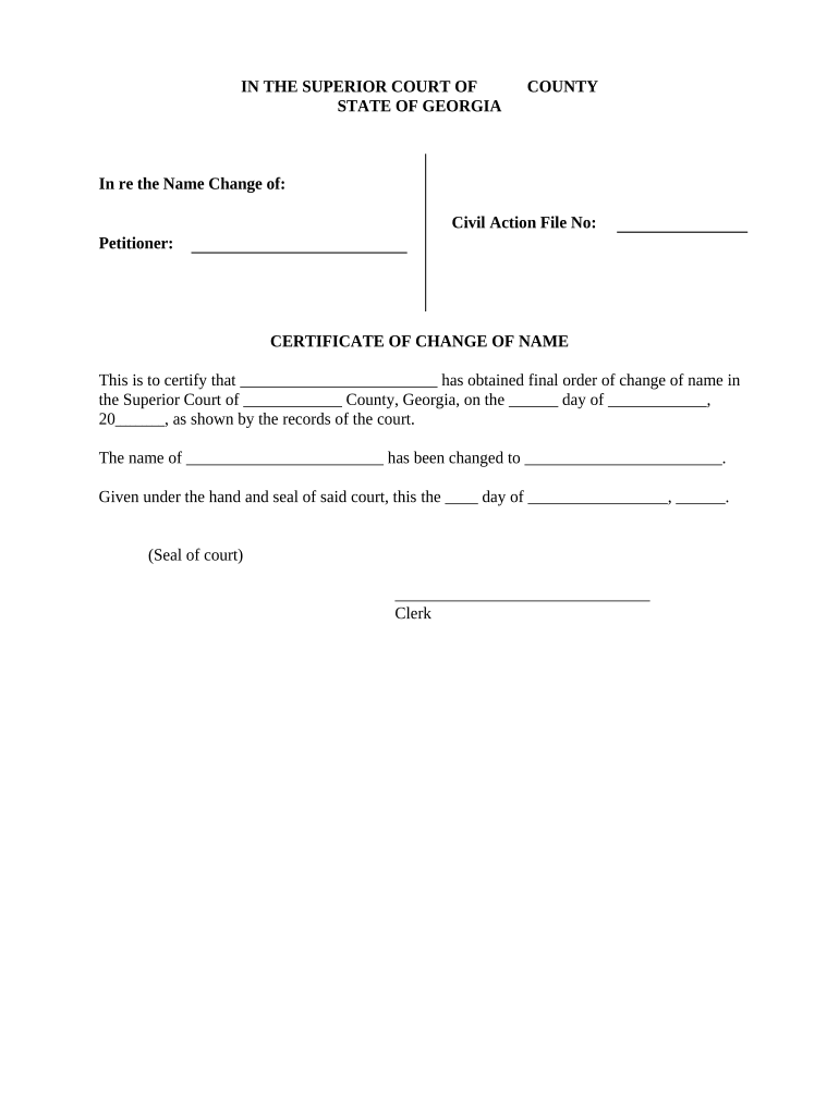 Ga Change  Form