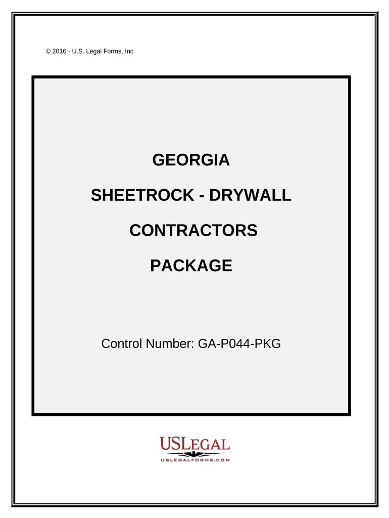 Sheetrock Drywall Contractor Package Georgia  Form