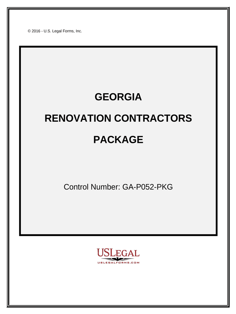 Renovation Contractor Package Georgia  Form