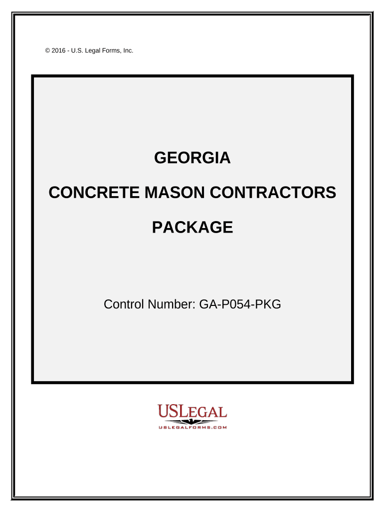 Concrete Mason Contractor Package Georgia  Form