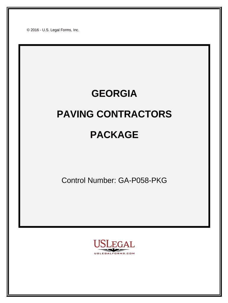 Paving Contractor Package Georgia  Form