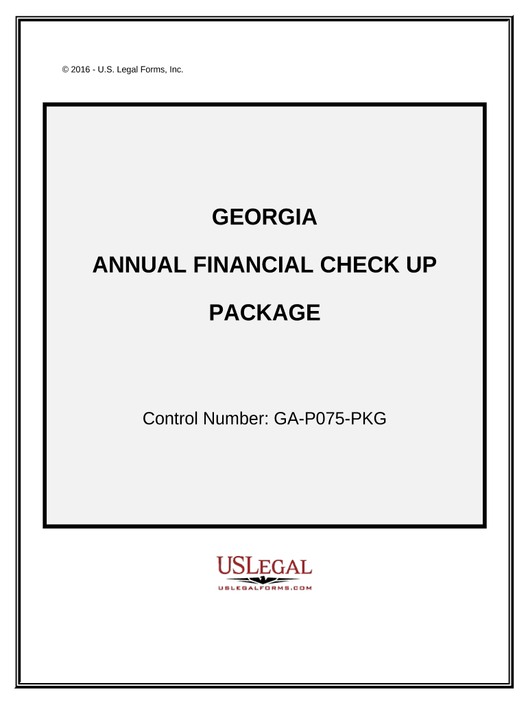 Annual Financial Checkup Package Georgia  Form