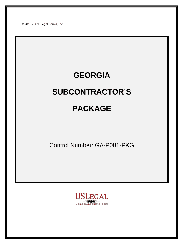 Subcontractors Package Georgia  Form