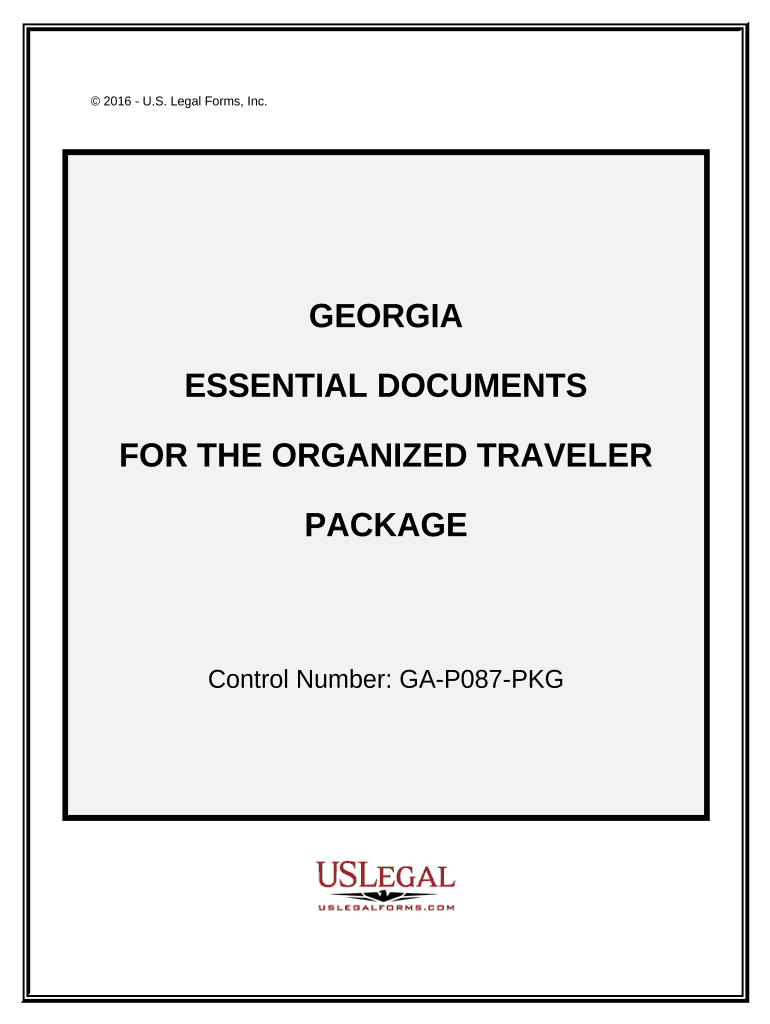 Essential Documents for the Organized Traveler Package Georgia  Form
