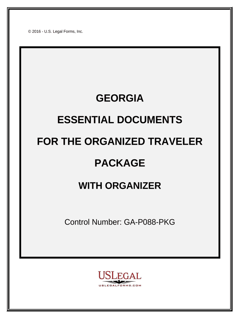 Essential Documents for the Organized Traveler Package with Personal Organizer Georgia  Form