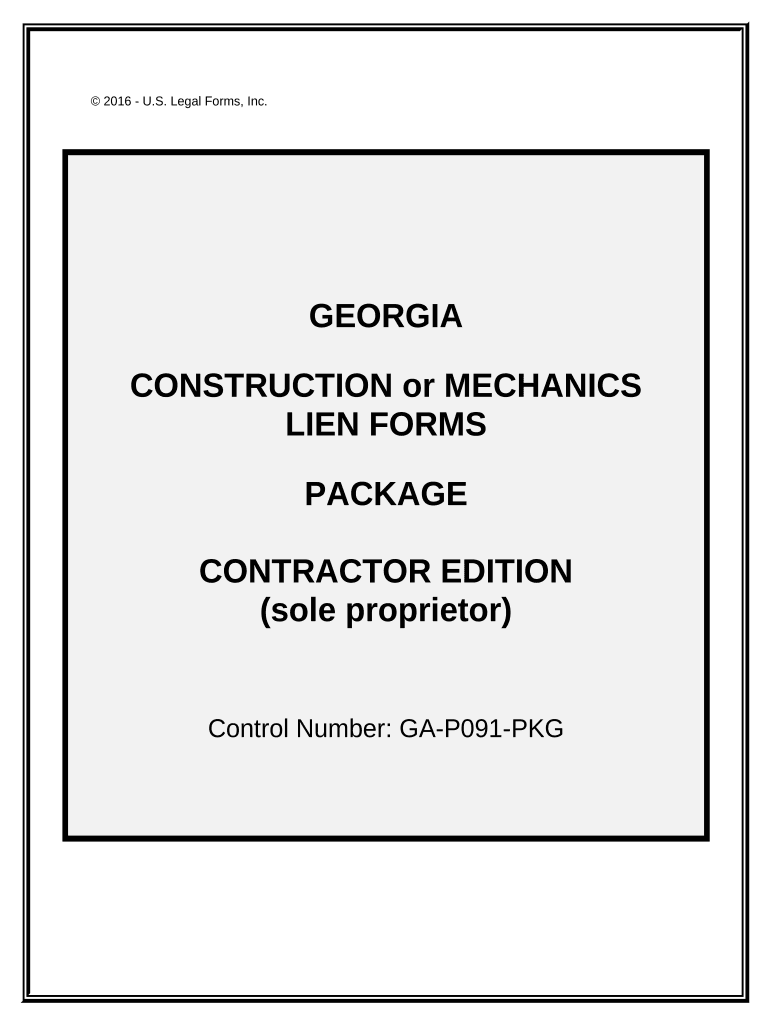 Fill and Sign the Ga Mechanics Lien Form