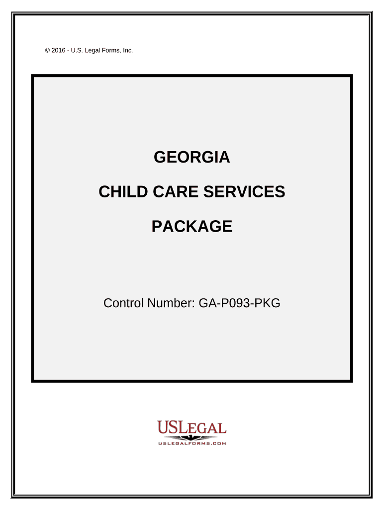 Child Care Services Package Georgia  Form