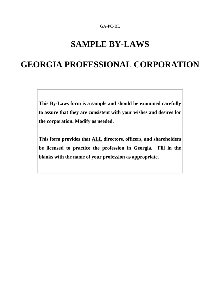 Georgia Professional Corporation  Form