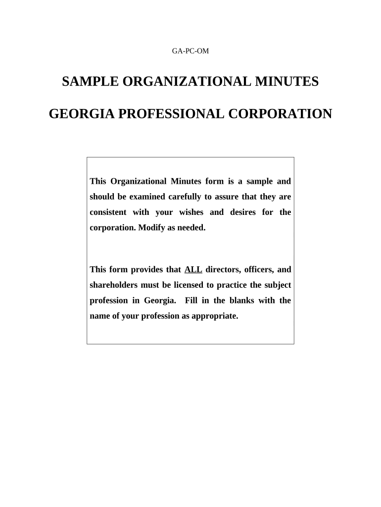 Georgia a Corporation  Form
