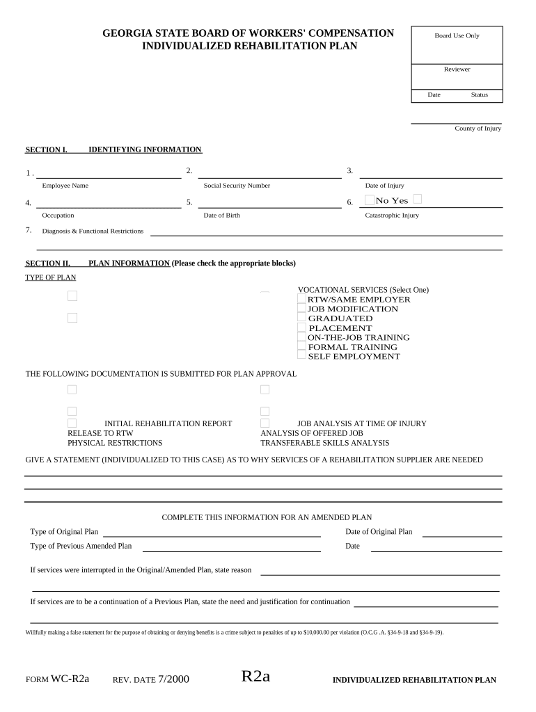 Rehabilitation Workers  Form