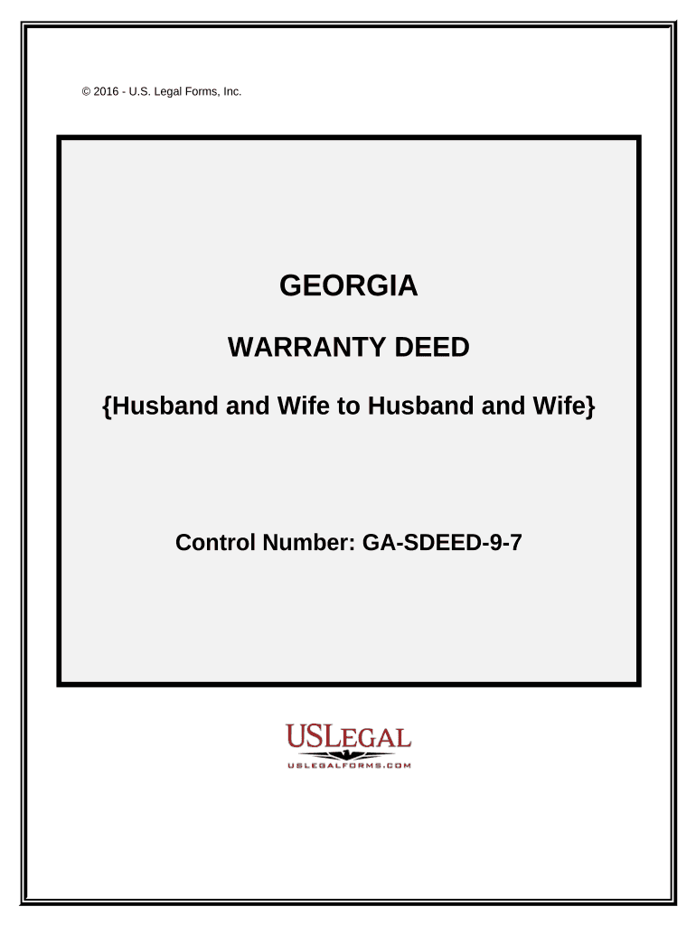 Warranty Deed Husband and Wife to Husband and Wife Georgia  Form
