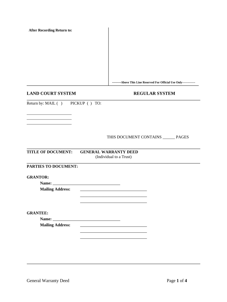 Hawaii Warranty  Form