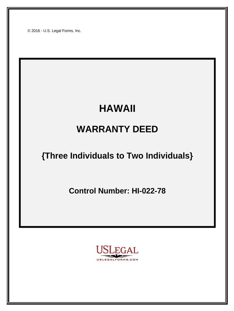 Hawaii Warranty Deed  Form