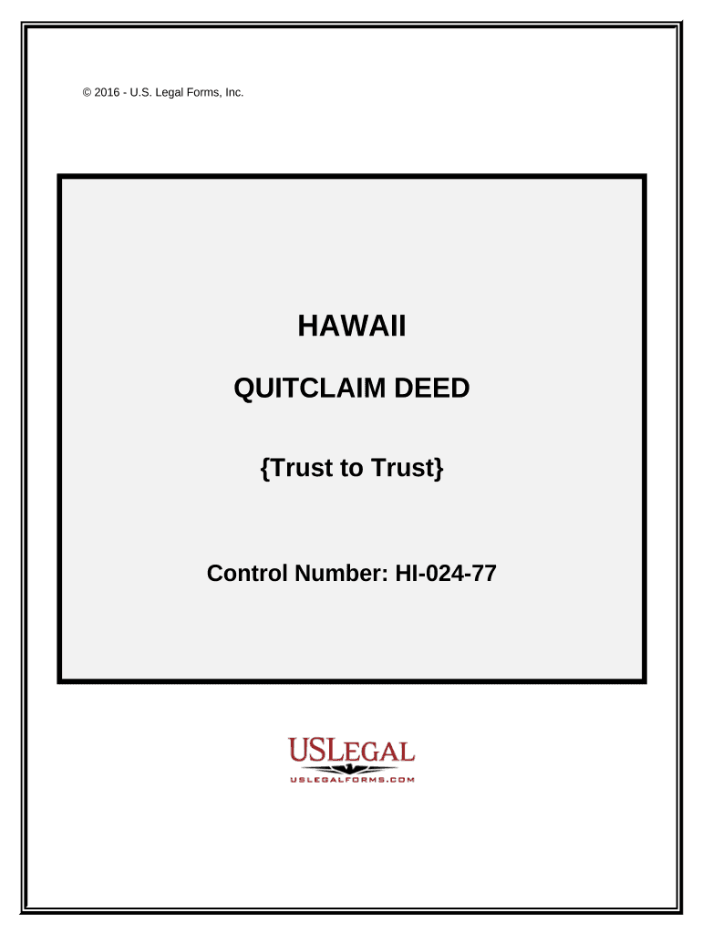 Hawaii Quitclaim Deed  Form