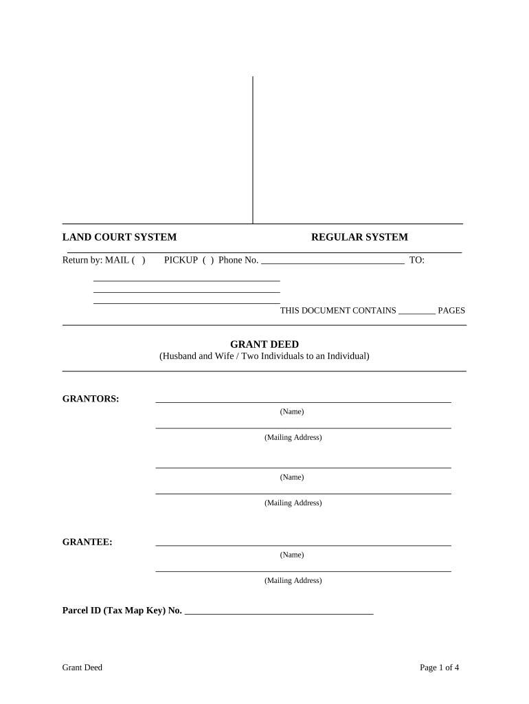 Hawaii Grant Deed  Form