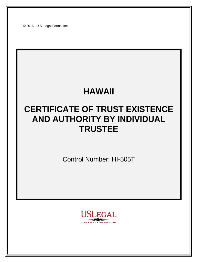 Hawaii Certificate  Form