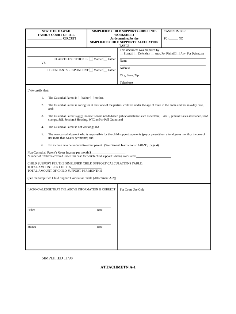 Hi Child Support Form