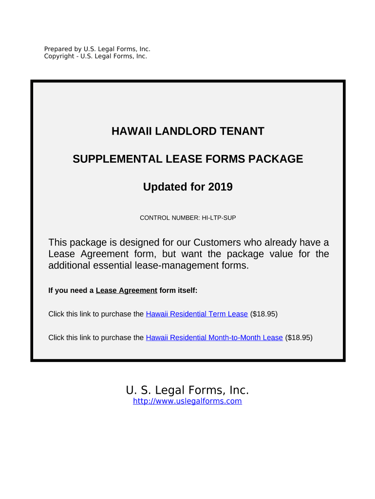 Supplemental Residential Lease Forms Package Hawaii