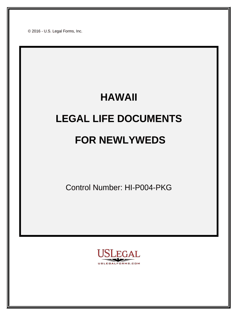 Essential Legal Life Documents for Newlyweds Hawaii  Form