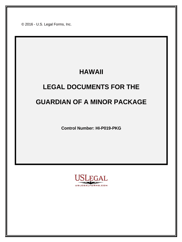 Legal Documents for the Guardian of a Minor Package Hawaii  Form