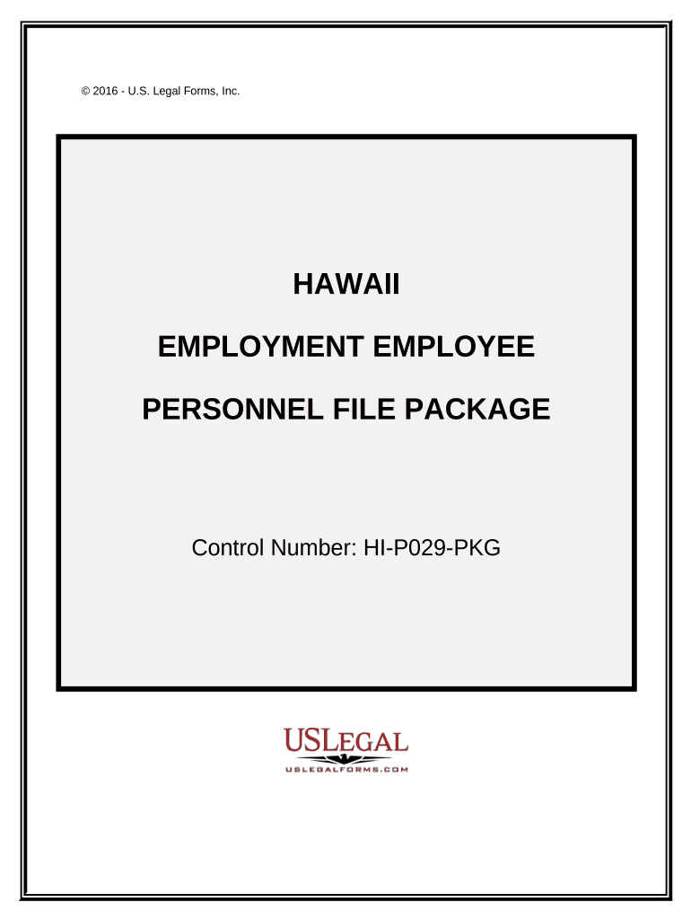 Employment Employee Personnel File Package Hawaii  Form