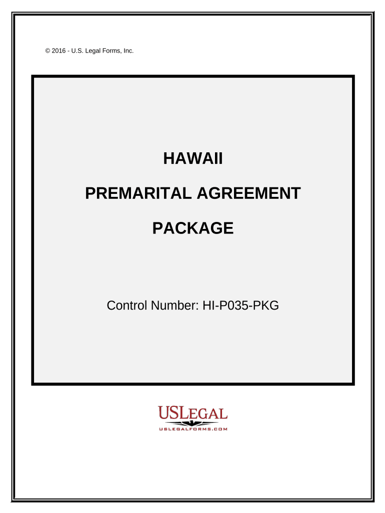 Premarital Agreements Package Hawaii  Form