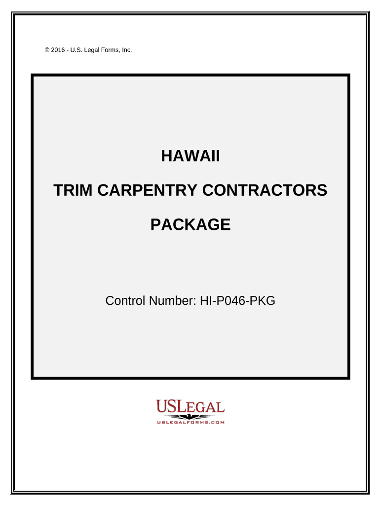 Trim Carpentry Contractor Package Hawaii  Form
