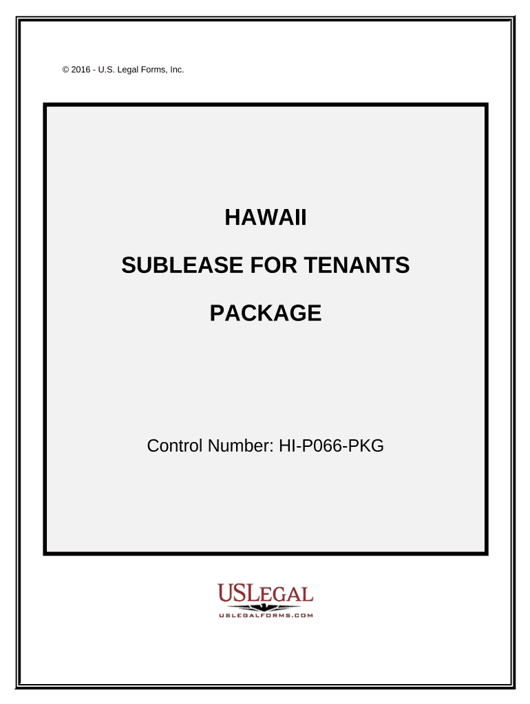 Landlord Tenant Sublease Package Hawaii  Form