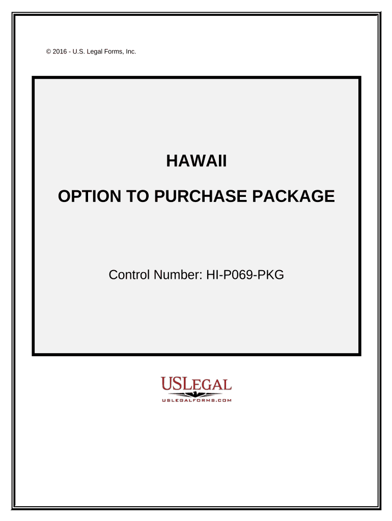 Option to Purchase Package Hawaii  Form