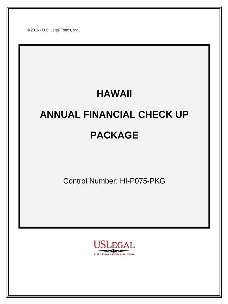 Annual Financial Checkup Package Hawaii  Form