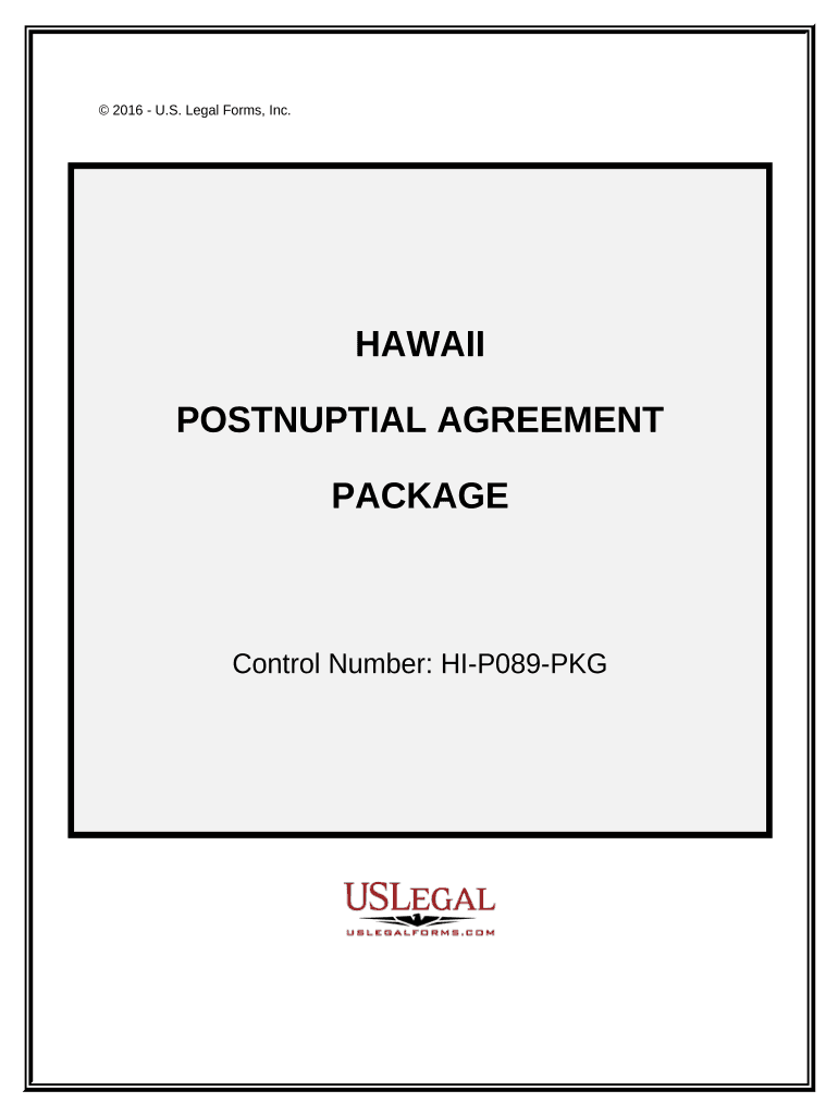 Postnuptial Agreements Package Hawaii  Form