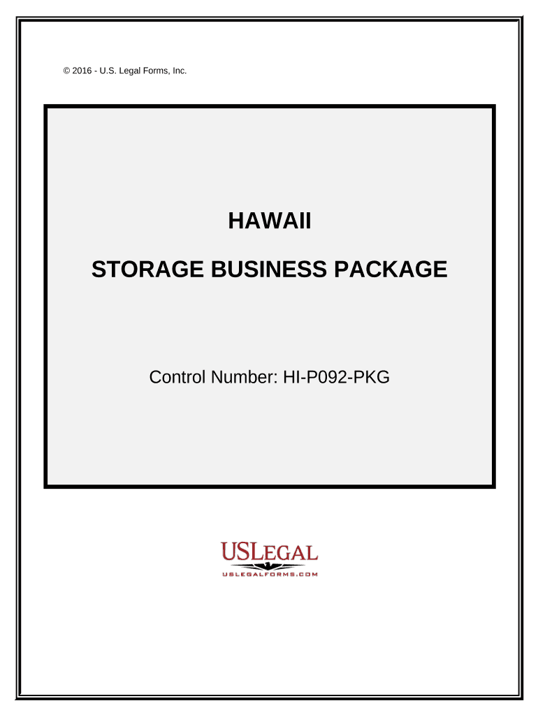 Storage Business Package Hawaii  Form