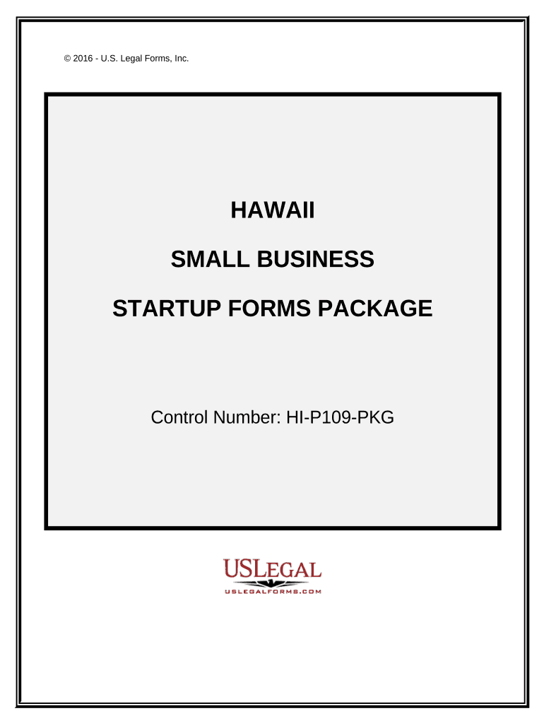Hawaii Small Business Startup Package Hawaii  Form