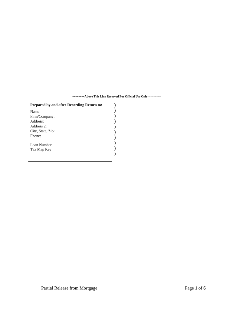 Partial Release of Property from Mortgage for Corporation Hawaii  Form