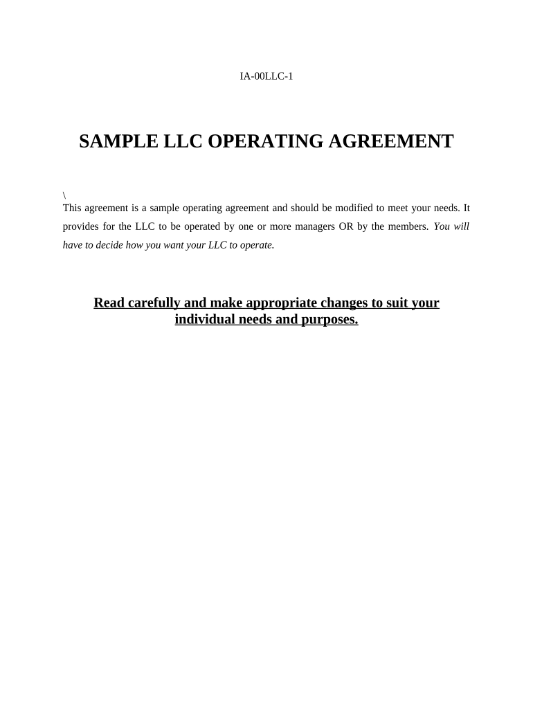 Iowa Llc  Form