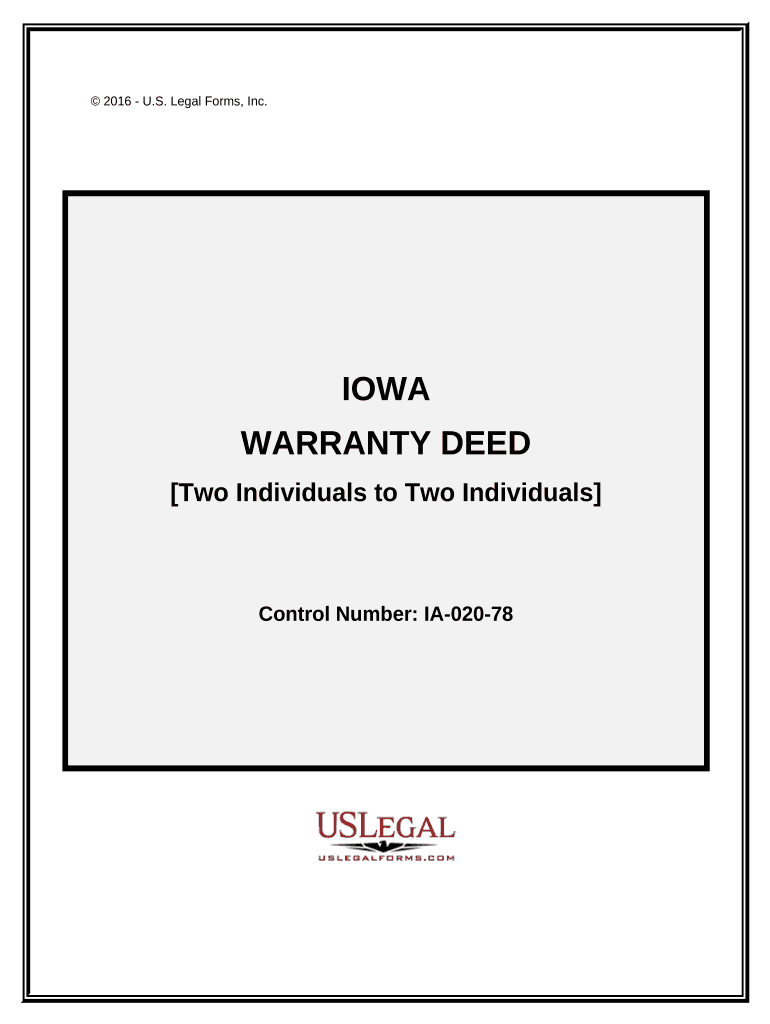 Get and Sign Iowa Warranty Deed  Form