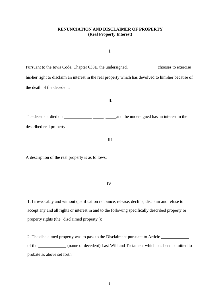 Iowa Interest  Form