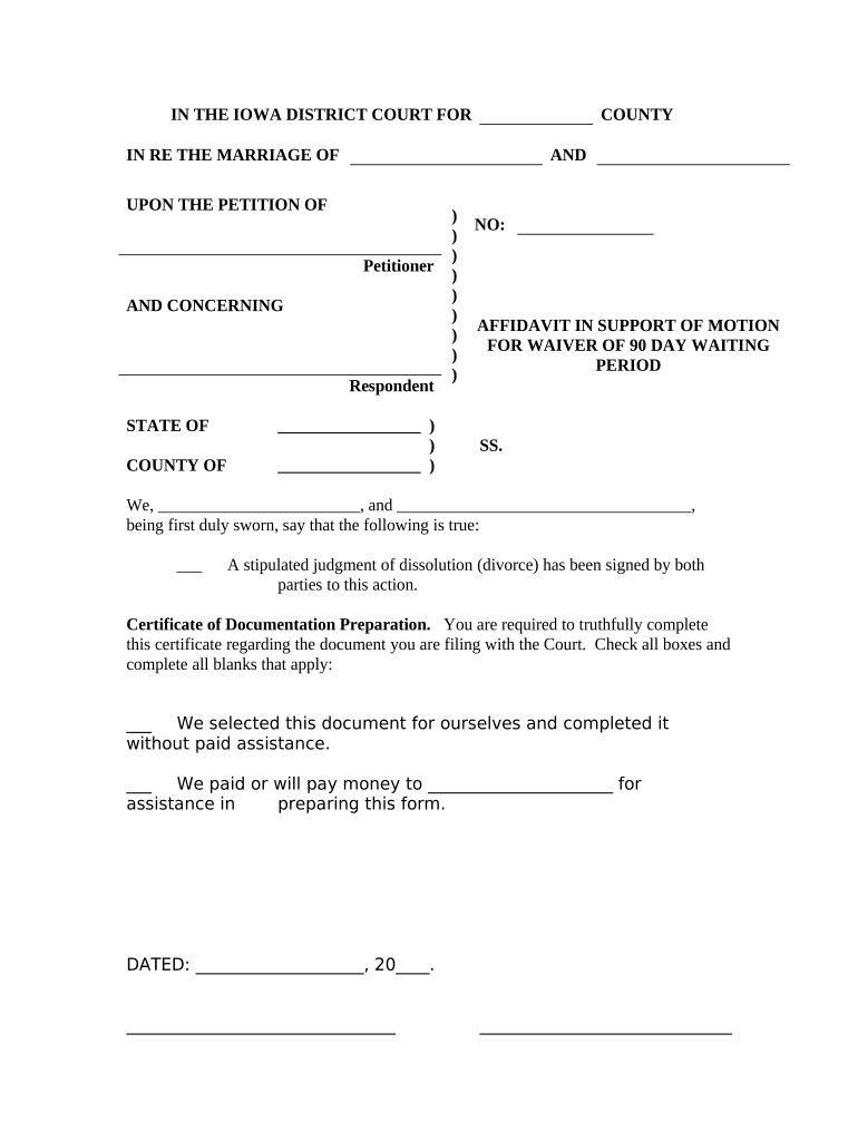 Iowa Motion Form