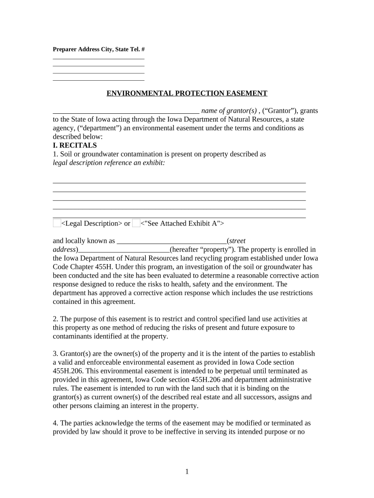 Iowa Easement  Form