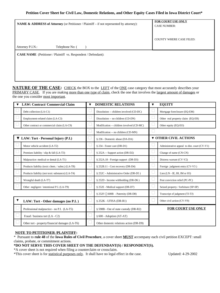 Iowa Name Change  Form