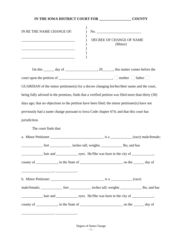 Ia Name Change Form