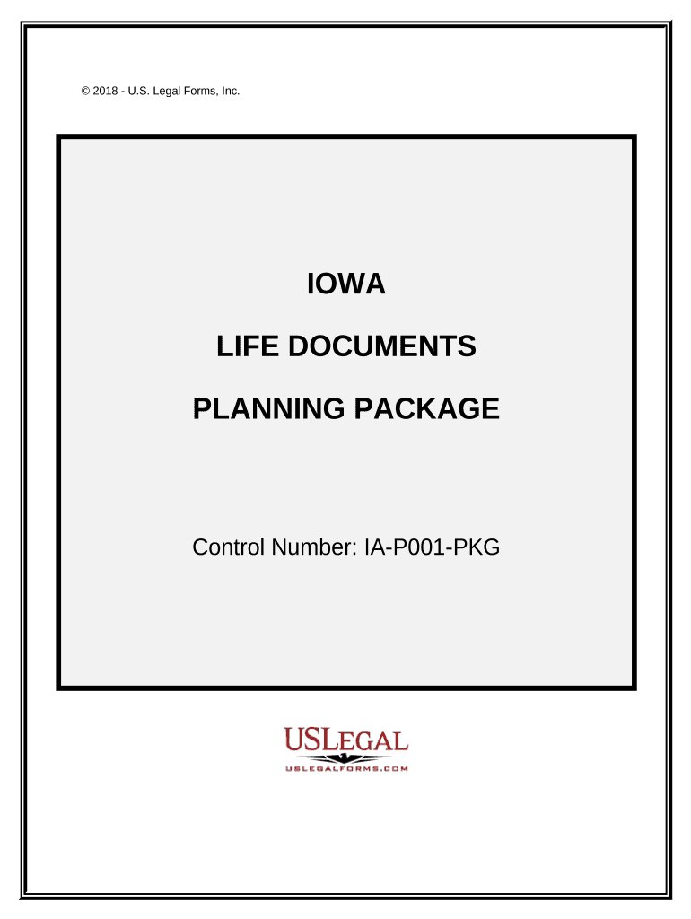 Life Documents Planning Package, Including Will, Power of Attorney and Living Will Iowa  Form
