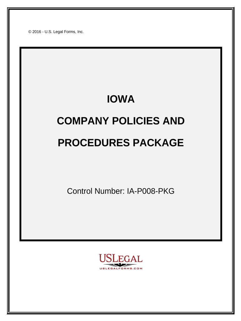 Company Employment Policies and Procedures Package Iowa  Form